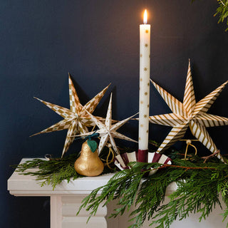 Gold Star Straight Dinner Candle, Sold Individually