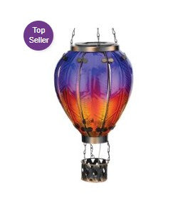 Large Purple Hot Air Balloon Solar Lantern