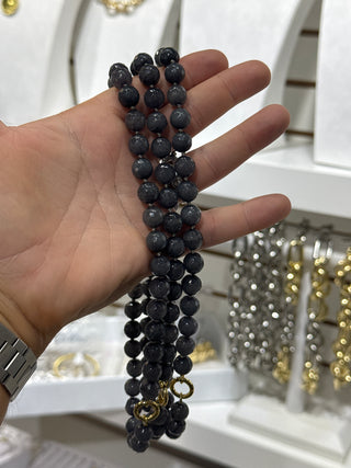 Pre order Dark grey bead necklace