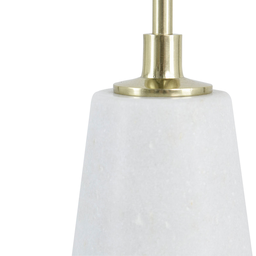 White Marble and Gold Aluminum Pillar Candle Holder, Size Options