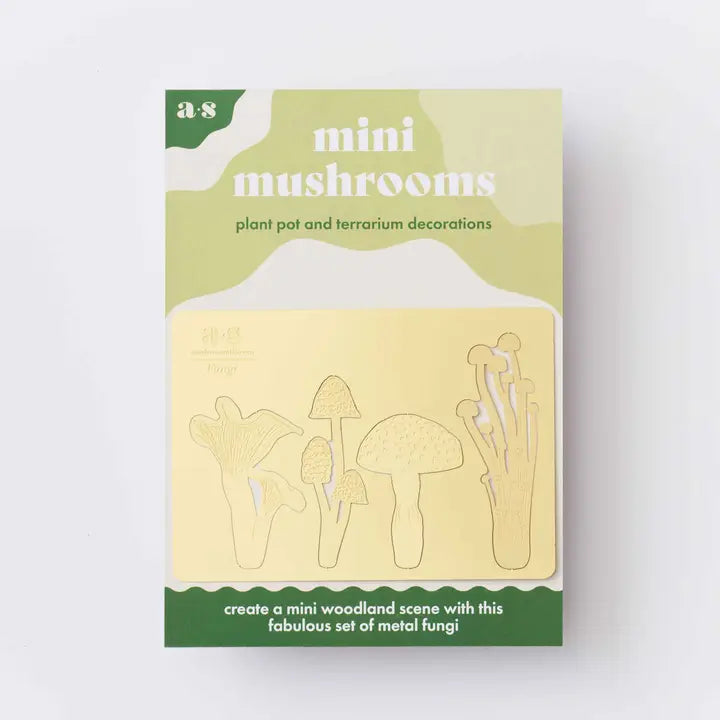 Mini Mushrooms Brass, Plant Pot & Terrarium Decoration