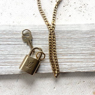 Pre Order Louis Vuitton upcycled repurposed lock key necklace