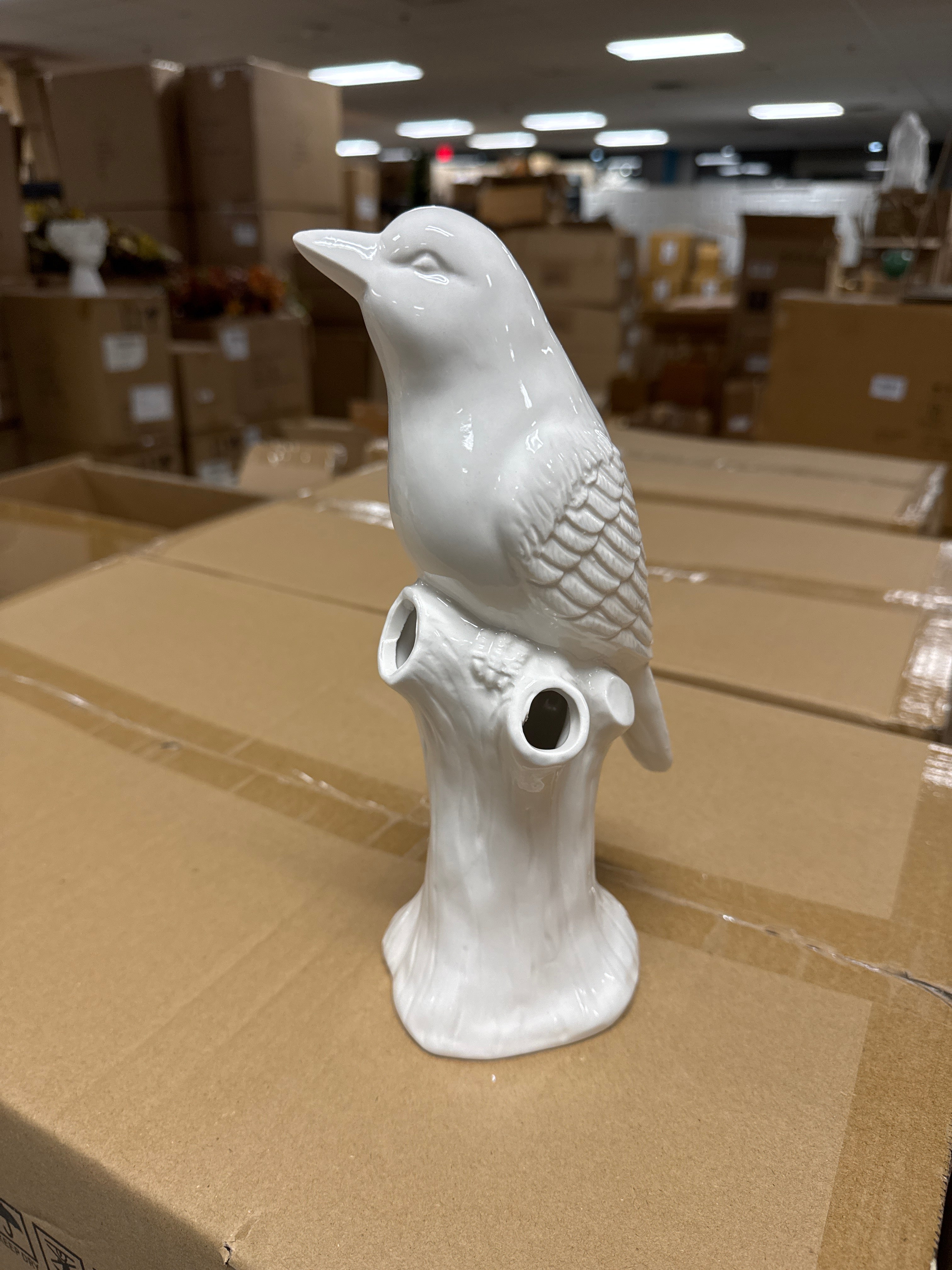 White Ceramic Bird Decor/Vase