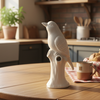 White Ceramic Bird Decor/Vase