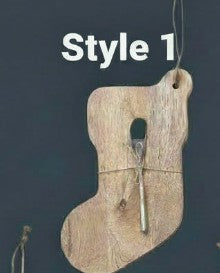 Holiday Themed Mango Wood Board & Canape Knife, 6 Style Options