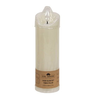 Ivory Blow Out Timer Pillar - 2.25" x 7"