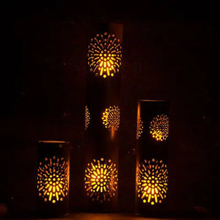 Set of 3 Hurricane Pillar Candle Holder