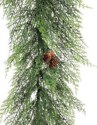 Feather Fir Garland with Pinecones