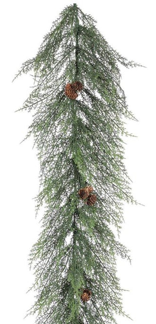 Feather Fir Garland with Pinecones