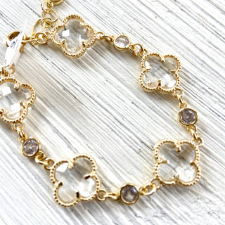 Pre Order Clover quatrefoil crystal bracelet