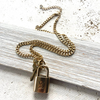 Pre Order Louis Vuitton upcycled repurposed lock key necklace