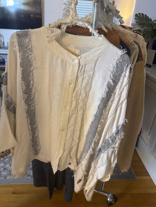 Oversized Cotton Button Front Shirt