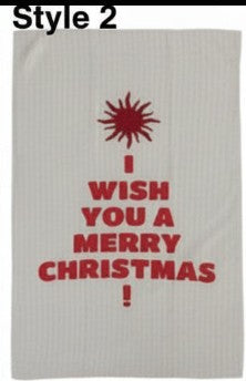 Recycled Microfiber Holiday Tea Towel, 6 Style Options