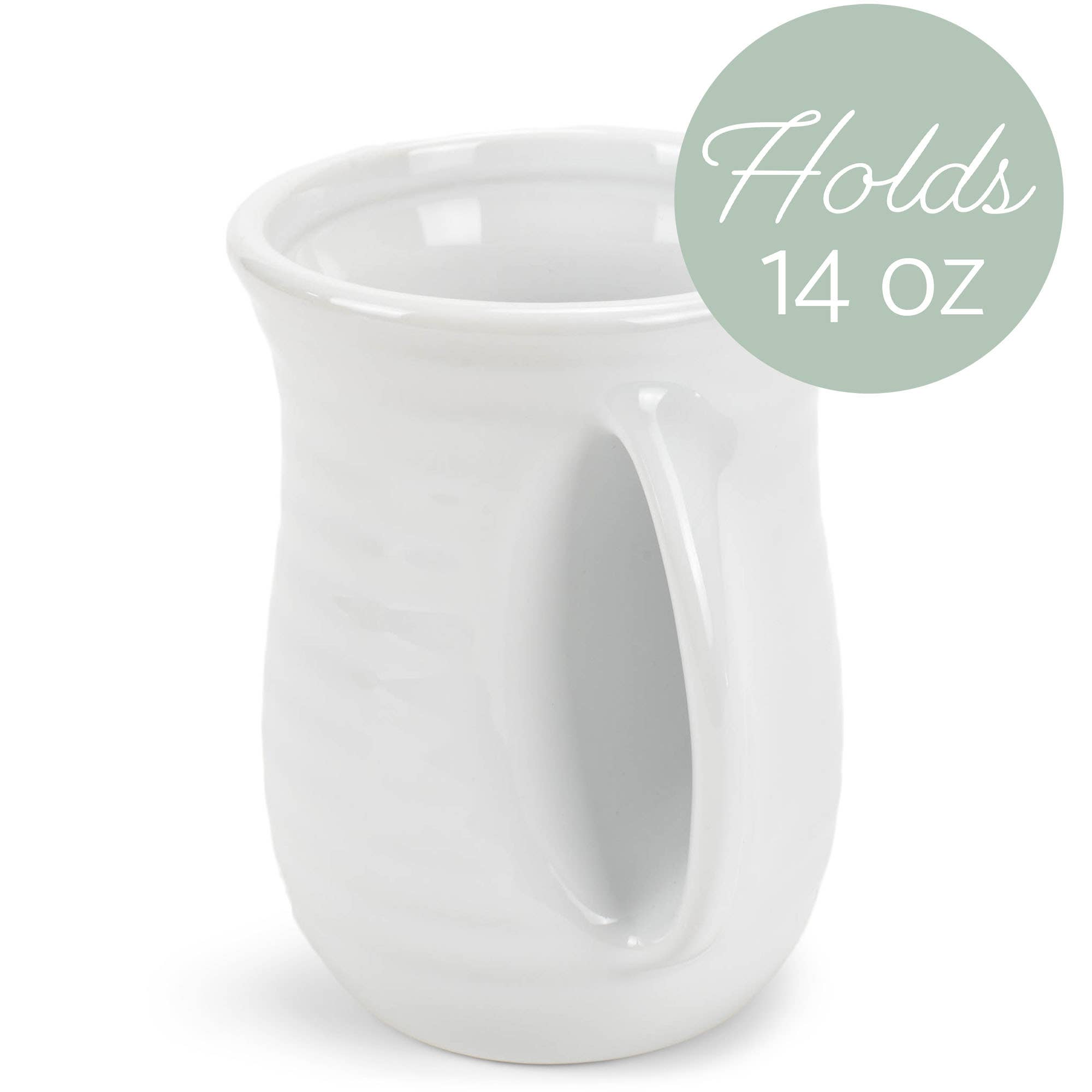 Handwarmer Mug Ribbed White 14 Oz