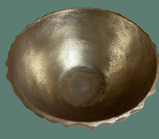 6" Gold Striped Footed Bowl