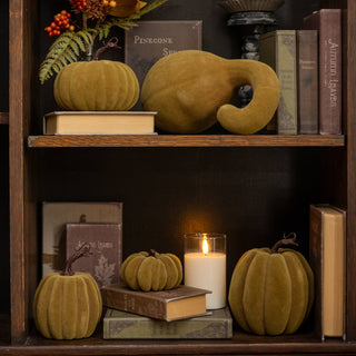 11.5" GREEN FLOCKED GOURD