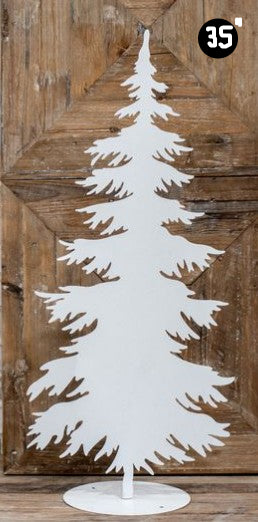 White Tin Glitter Tree, 2 Size Options
