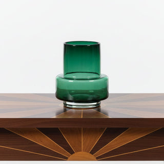 Teal Art Deco Glass Vase, 3 Style Options