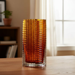 Amber Art Glass Vase