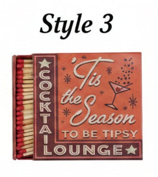 Embossed Safety Holiday Bar Matchbox , 3 Style Options