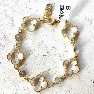 Pre Order Clover quatrefoil crystal bracelet