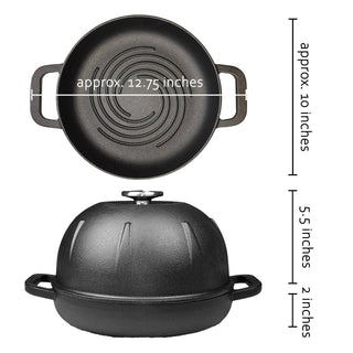 Pre Order Pre-Seasoned Cast Iron Bread Cloche – Dome Lid Dutch Oven for Artisan Sourdough Baking – Heat-Retaining, Nonstick Bakeware for Crispy Crust & Even Baking – Oven Safe