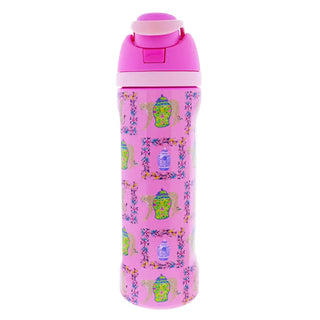 Pre Order 24 Oz. Water Bottle With Straw Cap, Stainless Steel Purrfectly Pink