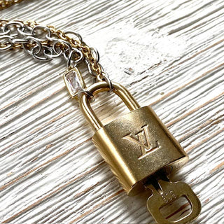 Pre Order Louis Vuitton  lock necklace repurposed upcycled LV
