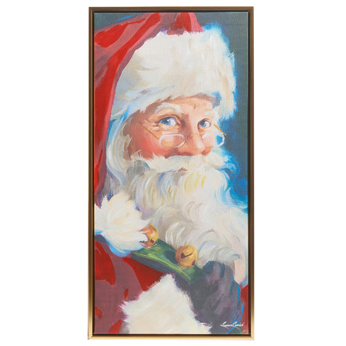 27.25" Santa Portrait Textured Frame Wall Art