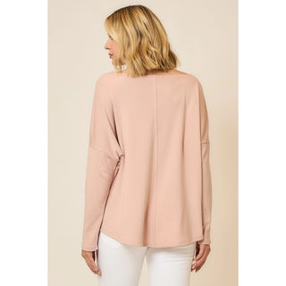 Microfleece Boatneck Drop Shoulder Sweatshirt