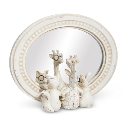 8.75" Critter Friends with Glasses Mirrored Decor