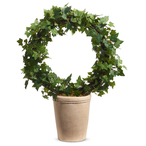 25" Potted Ivy Ring Topiary