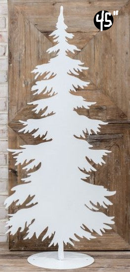 White Tin Glitter Tree, 2 Size Options