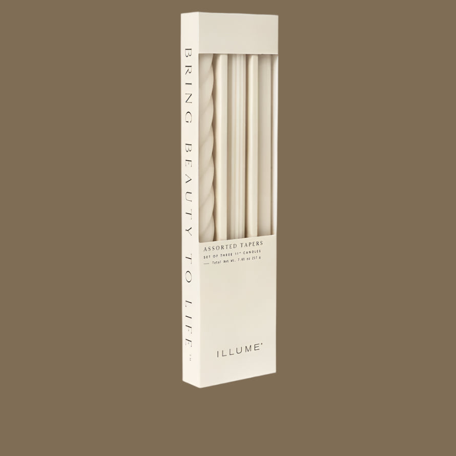 Assorted Candle Tapers 3-Pack (Unscented), 4 Color Options