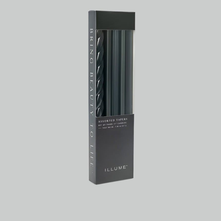 Assorted Candle Tapers 3-Pack (Unscented), 4 Color Options