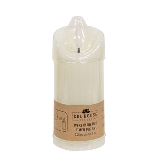 Ivory Blow Out Timer Pillar - 2.25" x 5"