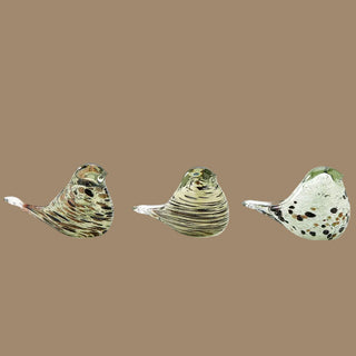 Set of 3 Glass Bird Figurines