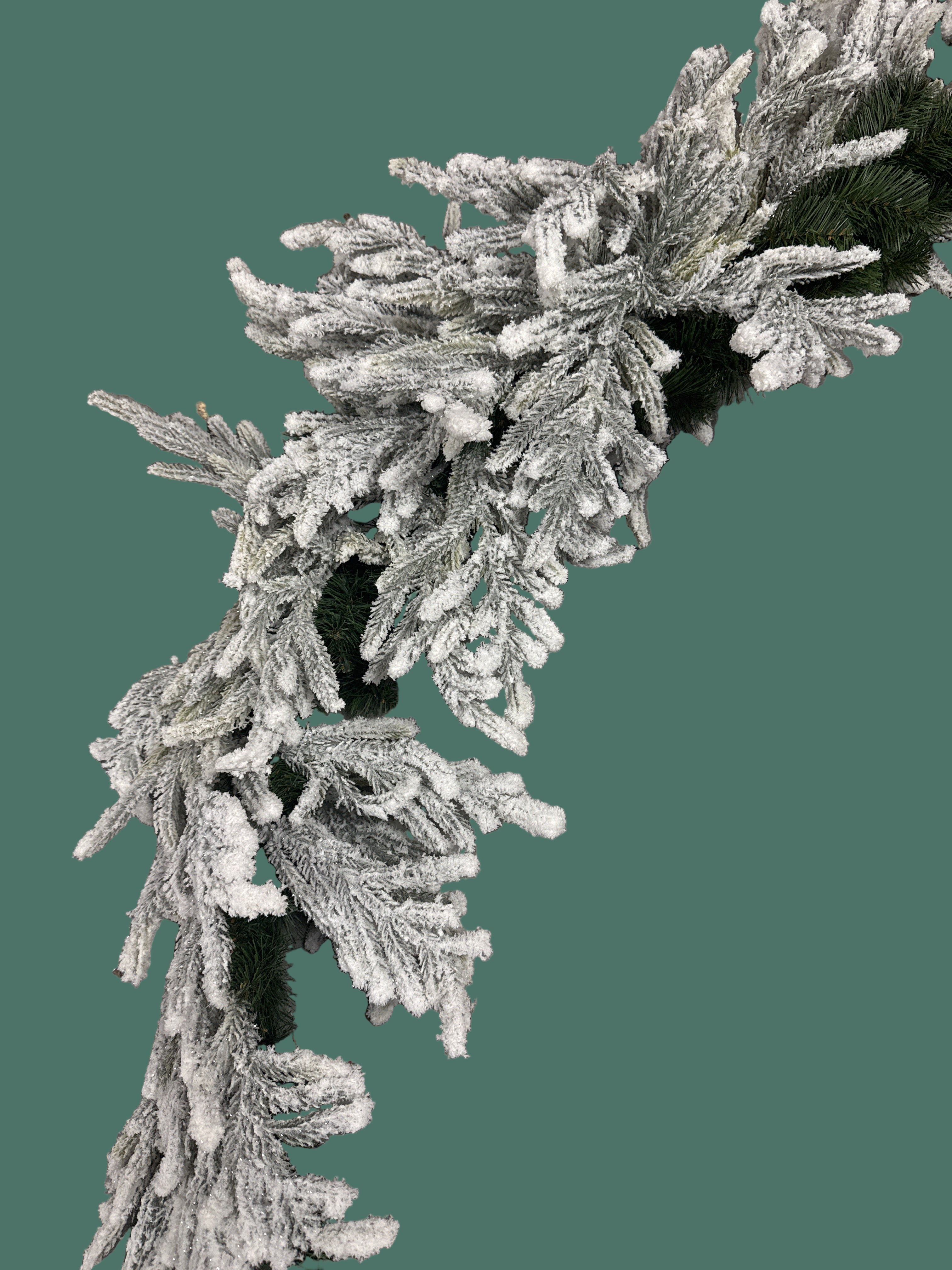 8' Flocked Norfolk Pine Mantle Garland