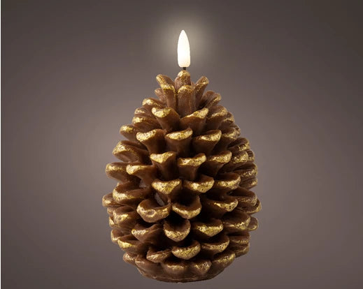 LED Wick Pinecone Candle, Color Options