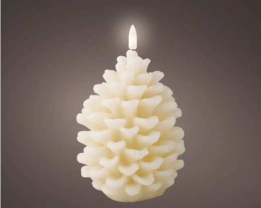 LED Wick Pinecone Candle, Color Options