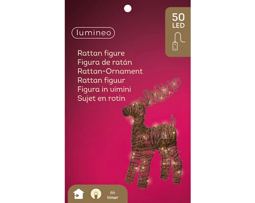 Micro LED Reindeer Rattan Steady Indoor