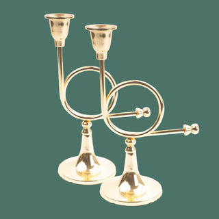 Small 10" French Horn Candlestick