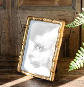 Gold Bamboo Style Photo Frame, Size Options