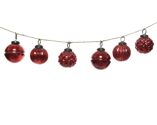 Red Glass Ornament Garland