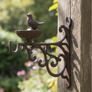 Small Cast Iron Bird Feeder with Bracket