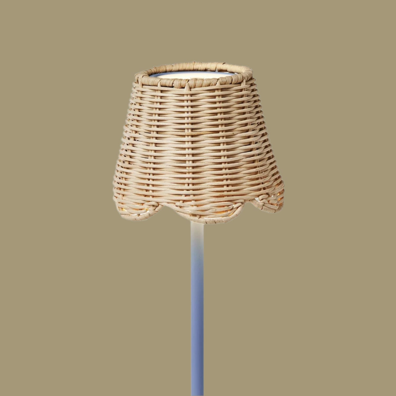 Rattan Lamp Shade with Scalloped Edge