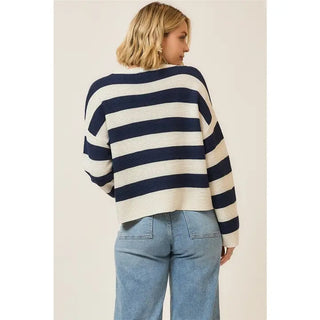 Striped Light Knit Pullover Sweater
