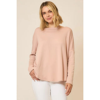 Microfleece Boatneck Drop Shoulder Sweatshirt