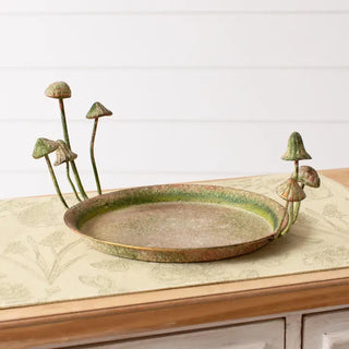 Metal Tray with Mushrooms
