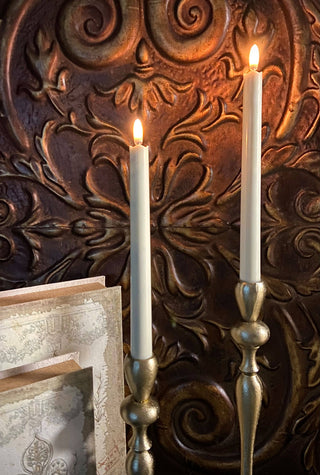 Set of 2 10" Plastic Taper Outdoor/Indoor Candles